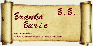 Branko Burić vizit kartica